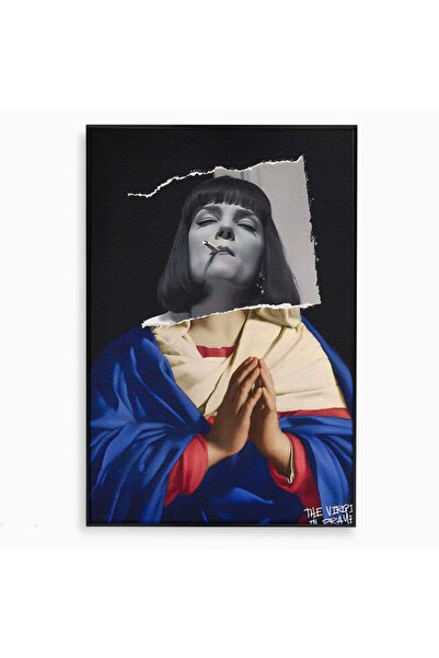 Luxcanva Tablou Canvas The Virgin In Prayer 40x60 cm cu Rama Negru Room Ficti...
