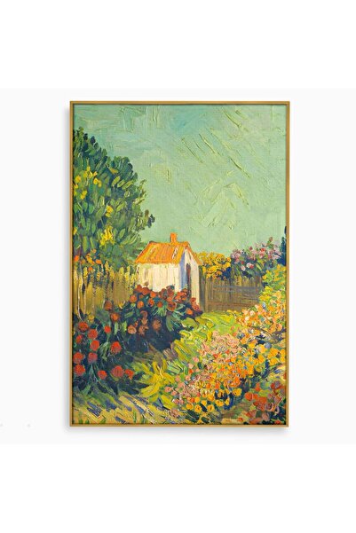 Luxcanva Tablou Canvas Garden Vintage 70x100 cm cu Rama Auriu Room Gradina Casa