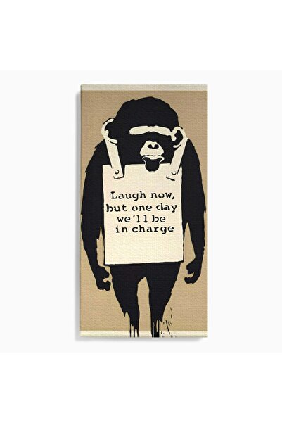Luxcanva Tablou Canvas Laugh Now 70x140 cm pe Sasiu Lemn Living Maimuta Jungla