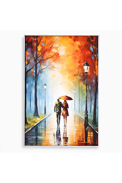 Luxcanva Tablou Canvas Aleea Indragostitilor 50x70 cm cu Rama Argintiu Room C...