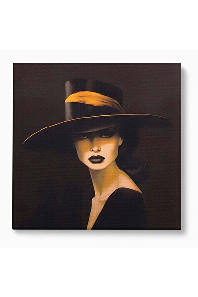 Luxcanva Tablou Canvas The Mysterious Lady 120x120 cm pe Sasiu Lemn Decorativ...