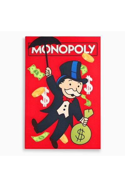 Luxcanva Tablou Canvas Monopoly Game 100x150 cm pe Sasiu Lemn Room Joc Dolar