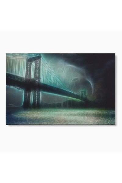 Luxcanva Tablou Canvas Podul 60x40 cm pe Sasiu Lemn Dormitor Furtuna Ploaie