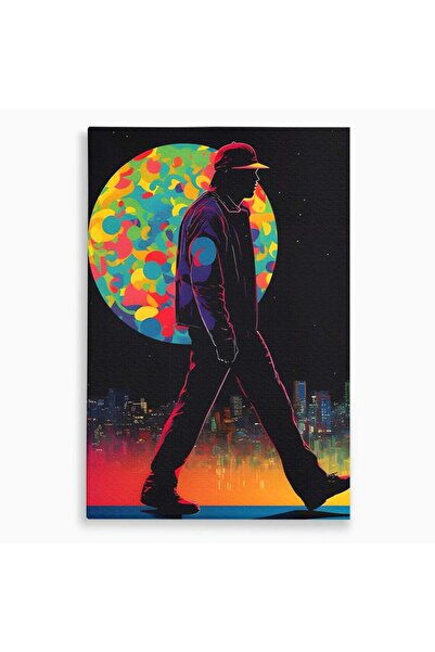 Luxcanva Tablou Canvas Sub Clar De Luna 70x100 cm pe Sasiu Lemn Room Oras Barbat