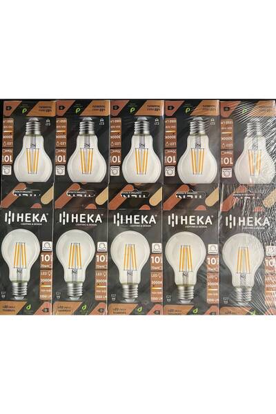 Heka 10 WATT DİMMERLİ E-27 DUYLU 1350 LÜMEN 3000 KELVİN ŞEFFAF CAM A60 NORMAL LED AMPÜL