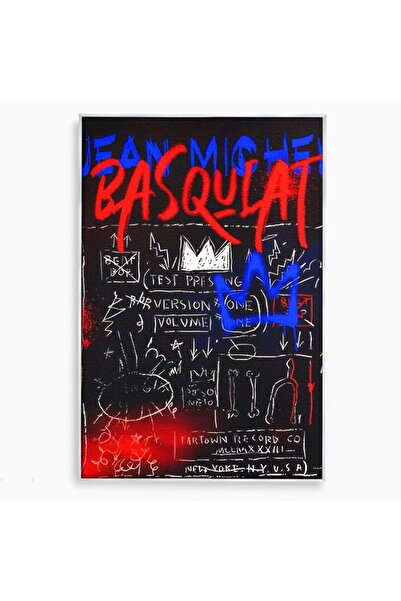 Luxcanva Tablou Canvas Jean-Michel Basquiat 70x100 cm cu Rama Argintiu Room A...