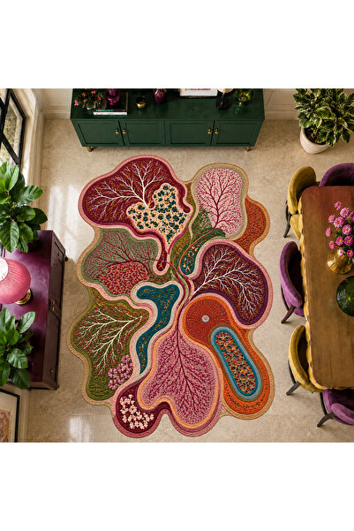 Rugs Modern Halı AURA Dairesel Bahçe Desenli Dokuma Taban Dekoratif Halı aura...