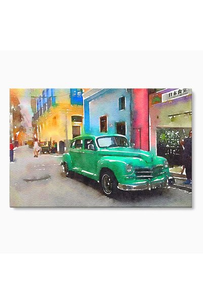 Luxcanva Tablou Canvas Old Car 100x70 cm pe Sasiu Lemn Living Strada Vacanta