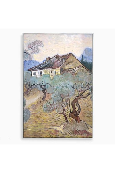 Luxcanva Tablou Canvas The Olive Trees 80x120 cm cu Rama Argintiu Room Van Go...