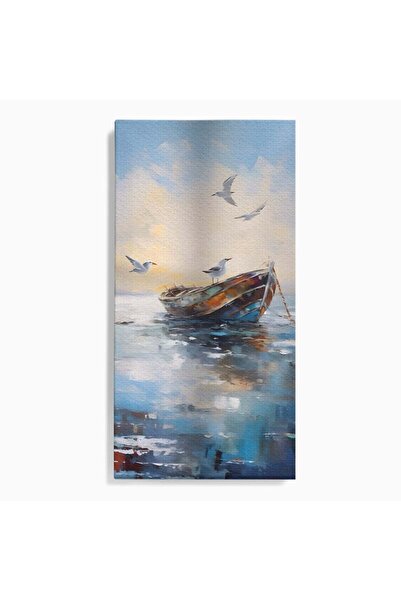 Luxcanva Tablou Canvas Pescarusul 60x120 cm pe Sasiu Lemn Living Barca Mare