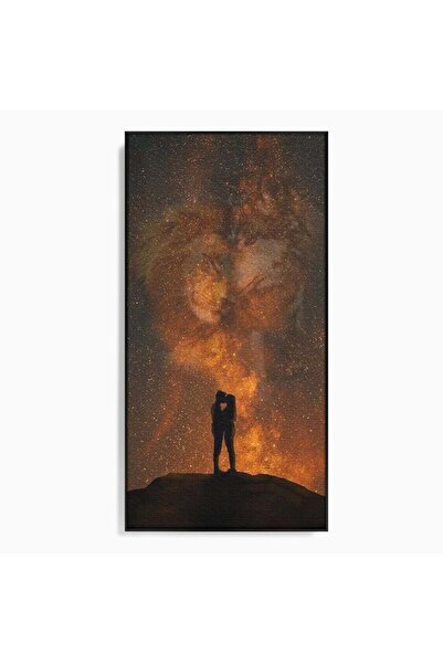 Luxcanva Tablou Canvas Iubire Dincolo de Stele 50x100 cm cu Rama Negru Astral...