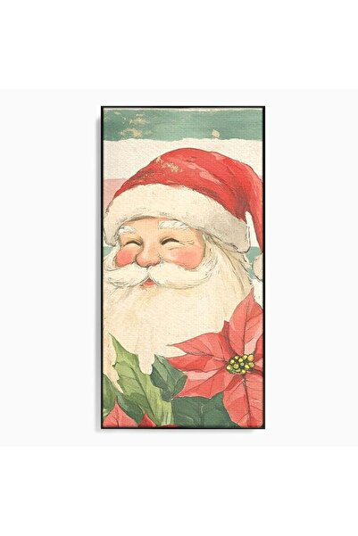 Luxcanva Tablou Canvas Mos Craciun 50x100 cm cu Rama Negru Simbolul Bucuriei ...