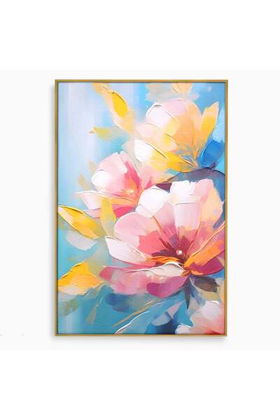 Luxcanva Tablou Canvas Cherry Flowers . Dormitor 40x60 cm cu Rama Auriu Buche...