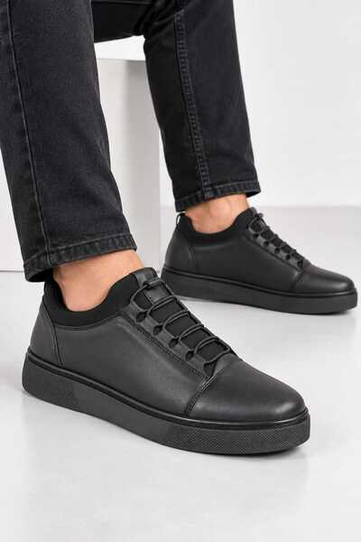 EROĞLU ERKEK HAKİKİ DERİ SİYAH CASUAL AYAKKABI