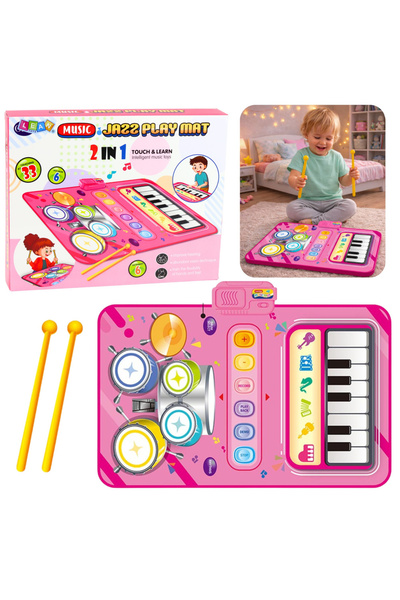 LEAN Covoraș de dans muzical interactiv, educativ, cu tobe și pian 2 în 1
