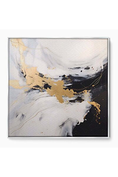 Luxcanva Tablou Canvas Armonia Abstractului 50x50 cm cu Rama Argintiu Room Au...