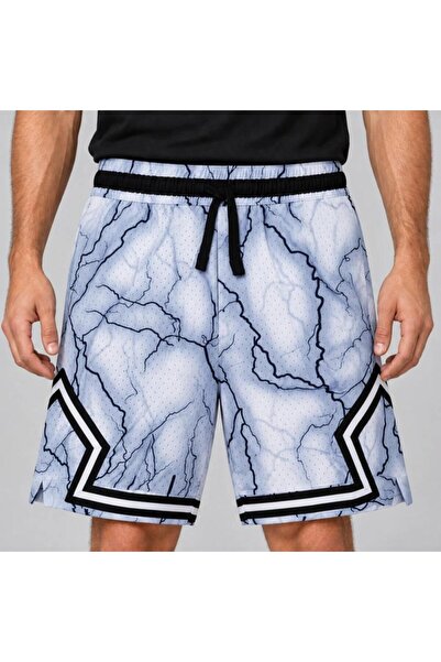 Generic Brand Lightweight Marble Print Mesh Shorts Gym Mesh Shorts for Men