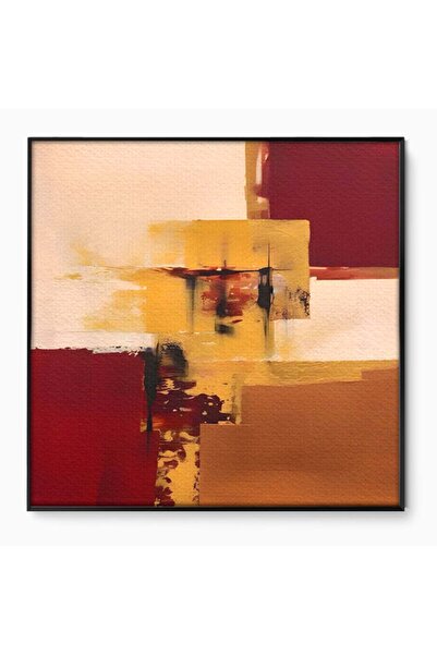 Luxcanva Tablou Canvas Abstract Gold 100x100 cm cu Rama Negru Dormitor Vibrat...