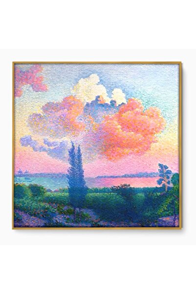 Luxcanva Tablou Canvas The Rose Cloud 100x100 cm cu Rama Auriu Arta Henri Edm...