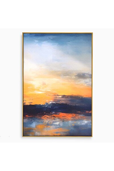 Luxcanva Tablou Canvas Un Apus Abstract 50x70 cm cu Rama Auriu Living Pastel ...