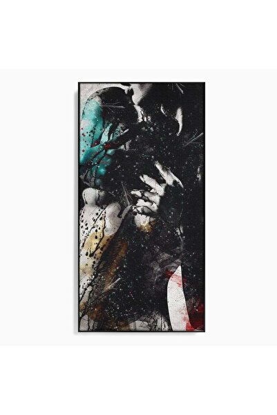 Luxcanva Tablou Canvas Fragment de Pasiune 70x140 cm cu Rama Negru Dorinta Fe...