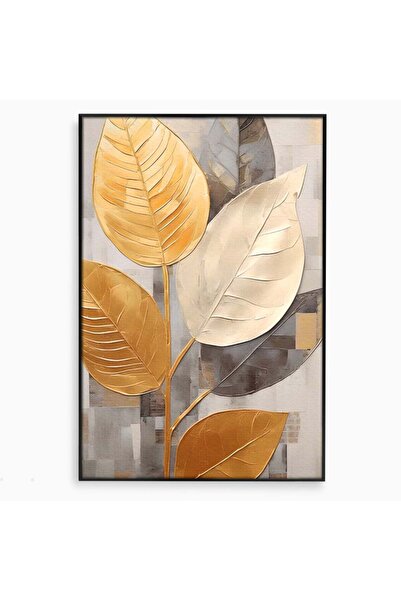 Luxcanva Tablou Canvas Simfonia Frunzelor 40x60 cm cu Rama Negru Dormitor Dec...
