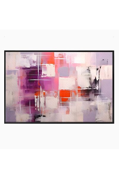 Luxcanva Tablou Canvas Contraste Purpurii 150x100 cm cu Rama Negru Dormitor L...