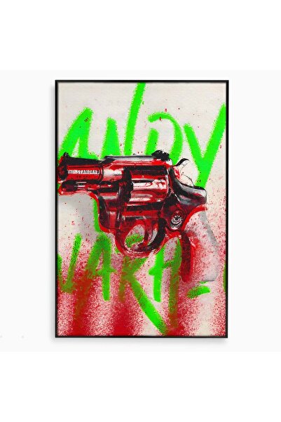 Luxcanva Tablou Canvas Bloody Gun By Andy Warhol 70x100 cm cu Rama Negru Culo...
