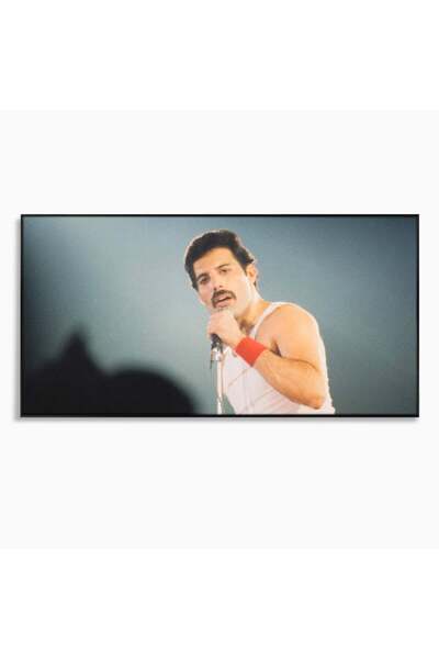 Luxcanva Tablou Canvas The King Freddie 100x50 cm cu Rama Negru Culori Flutur...