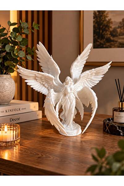 Dekoratif Melek Heykeli – Kanatlı Melek Biblo – Ev ve Salon Dekoru
