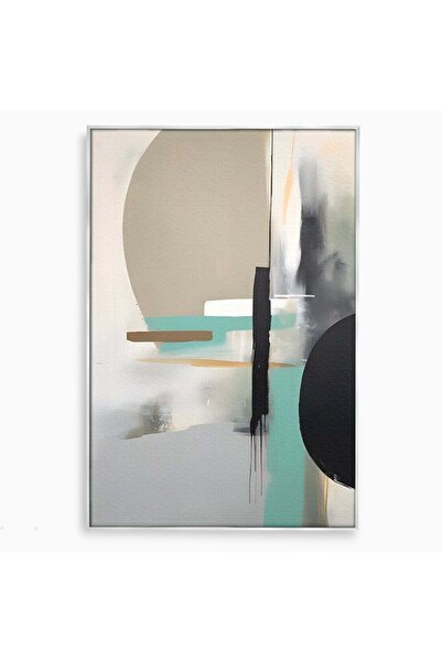 Luxcanva Tablou Canvas Abstract Circular 40x60 cm cu Rama Argintiu Room Forme...
