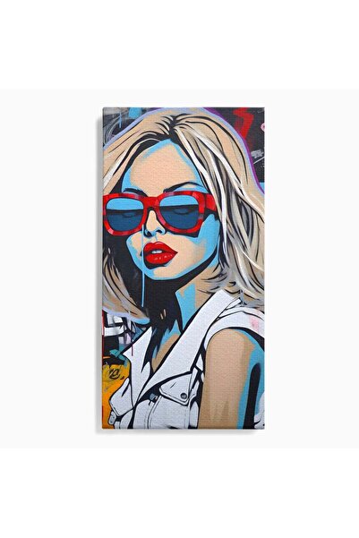 Luxcanva Tablou Canvas Girl With Sunglasses 70x140 cm pe Sasiu Lemn Culori Po...
