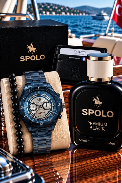 S.POLO HEDİYELİK SET SAAT-PARFÜM-BİLEKLİK-KARTLIK ÖZEL KUTULU SEVGİLİLER GÜNÜ...