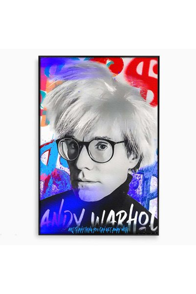 Luxcanva Tablou Canvas Portrait Of Andy Warhol cm cu Rama Negru Culor Artist ...