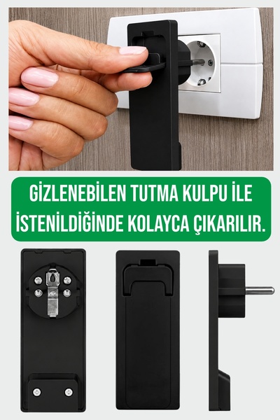 Aryes 4’lü Anahtarlı Topraklı Priz 1 Metre Kablo – Dar Alanlar İçin İnce Fişli