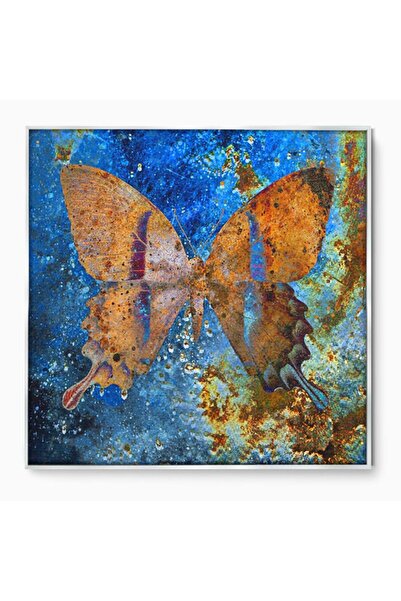 Luxcanva Tablou Canvas Cosmic Butterlfly 140x140 cm cu Rama Argintiu Fluture ...