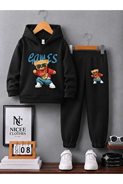 NC Nicee Clothes DEČJI UNISEKS TRENERK SET (IGRE SA NAPISOM "GLASSES BEAR" NA...