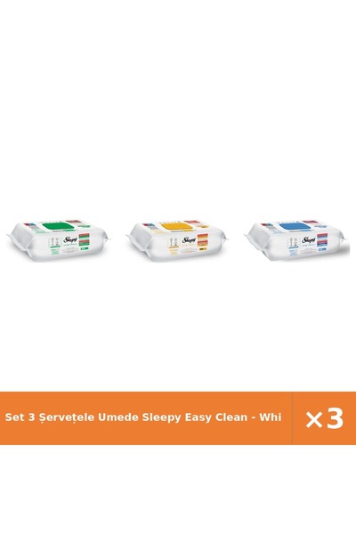 Sleepy Set 3 Șervețele Umede Easy Clean - White Soap, Herbal Soap, Clean Bleach