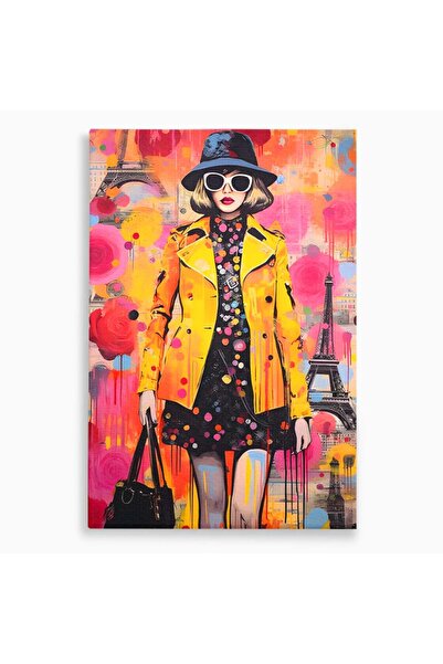 Luxcanva Tablou Canvas Paris Fashion Week 100x150 cm pe Sasiu Lemn Culori Fas...