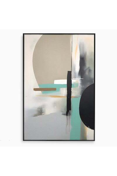 Luxcanva Tablou Canvas Abstract Circular 40x60 cm cu Rama Negru Room Forme De...