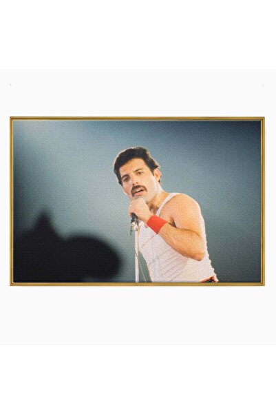 Luxcanva Tablou Canvas The King Freddie 150x100 cm cu Rama Auriu Culori Flutu...
