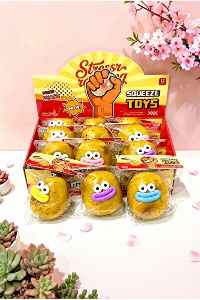 vattara Patato Squishy Patates Sukuşi Sıvı Dolgulu Vıcık Sesli Stres Oyuncağı 1 Adet Gönderilecektir