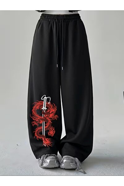 classy moda Unisex Oversize Παντελόνι Φόρμας με 3 Κλωστές, Ριγέ Σχέδιο, Άνετη...