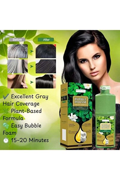 BRIGHT FACE Long-Lasting Bubble Mousse Hair Dye Shampoo – Convenient At-Home Hair Coloring Solution