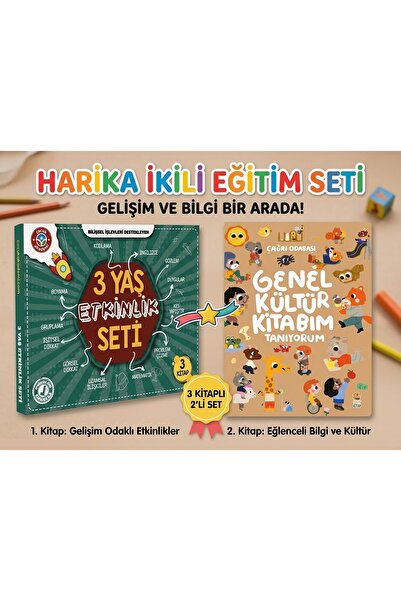 AKADEMİNİ 3 Yaş Etkinlik Seti ve Genel Kültür Kitabım İkili Eğitici Kitap Set...