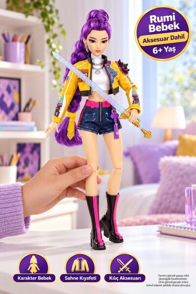 TOYFEST K-Pop Demon Hunters Rumi How It's Done Bebek HUNTR/X Saingeom Aksesua...