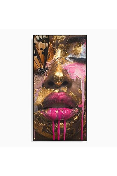Luxcanva Tablou Canvas Efectul Fluturelui 50x100 cm cu Rama Negru Metamorfoza...