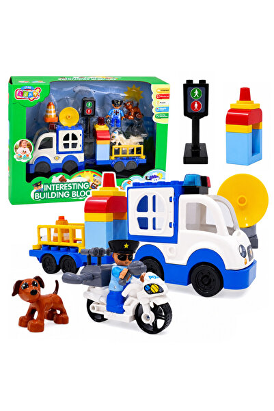 LEAN Set Mașină de Poliție Urbană cu Cărămizi Motorizate, Figurine, Accesorii