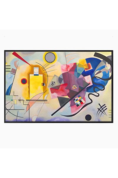 Luxcanva Tablou pe pânză, vopsea roșie, galbenă și albastră, 120x80 cm, cu ra...