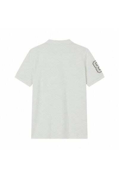 Giordano Men’s Slim Pique Polo with Flat with 3D Lion Embroidery